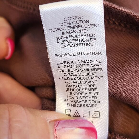 5/$55 Express Mauve Purple Sheer Top Ruffle Sleeves Comfy Blouse, M - Picture 7 of 8